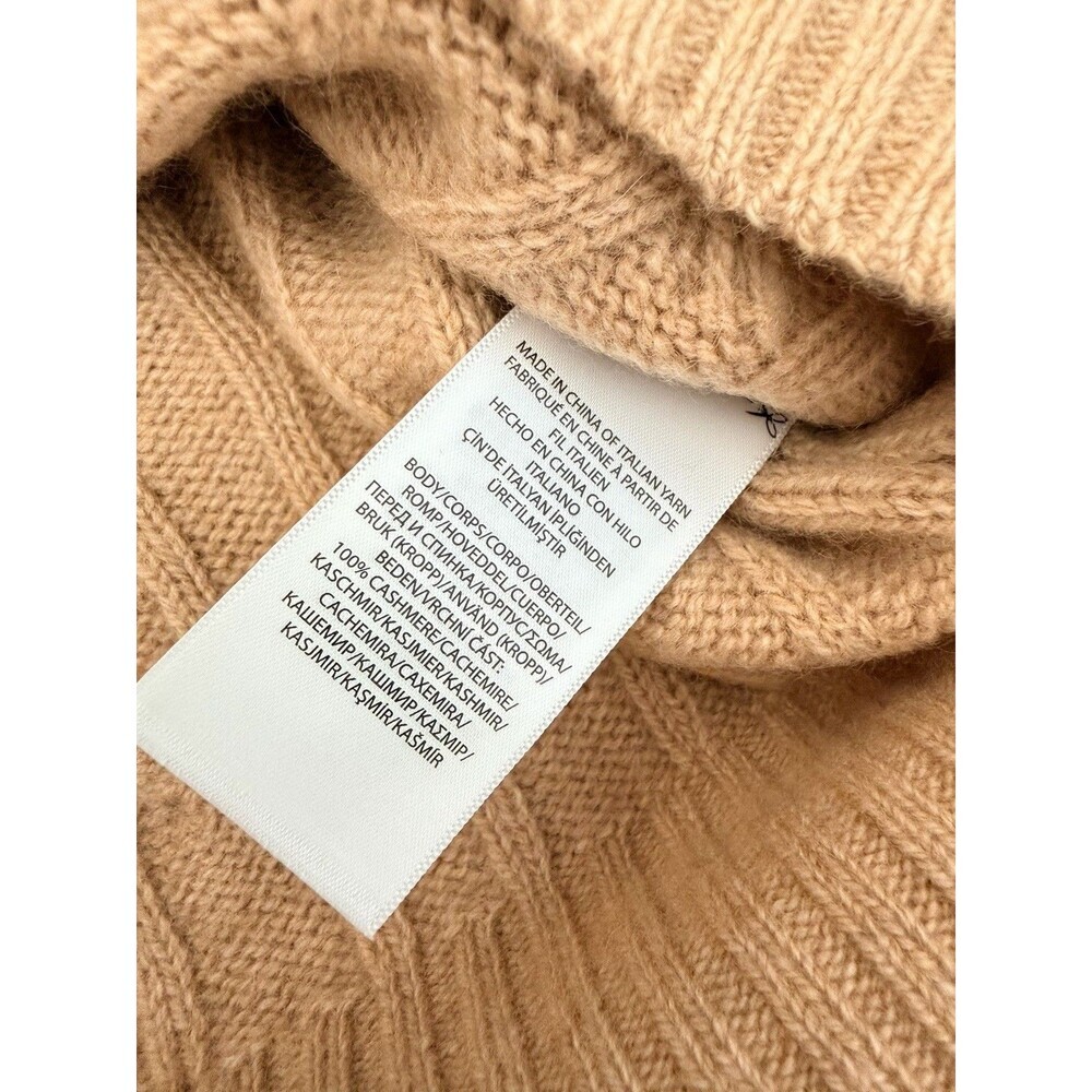 Polo Ralph Lauren Men’s The Iconic Cable Knit Cashmere Sweater Brown Size M NWT - Picture 7 of 11